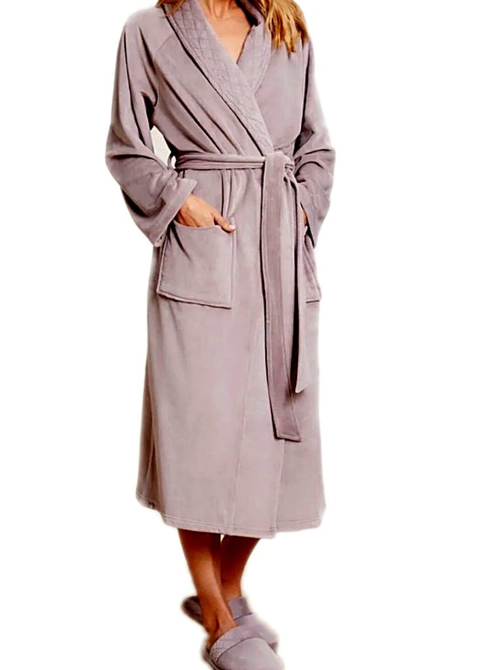 Barefoot Dreams LuxeChic Velour Robe Pink Faded Rose NWT size Small